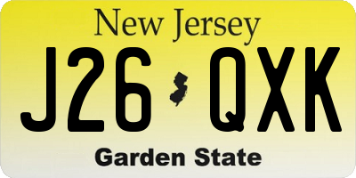 NJ license plate J26QXK