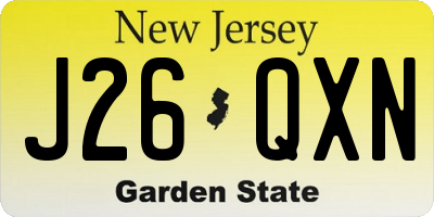 NJ license plate J26QXN
