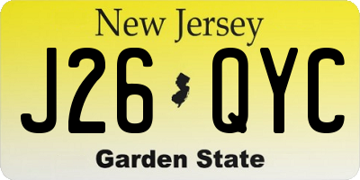 NJ license plate J26QYC