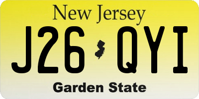NJ license plate J26QYI