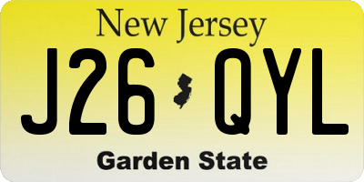 NJ license plate J26QYL