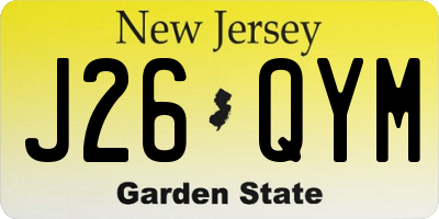 NJ license plate J26QYM