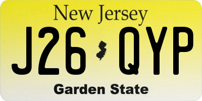 NJ license plate J26QYP