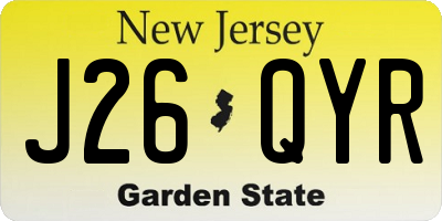 NJ license plate J26QYR