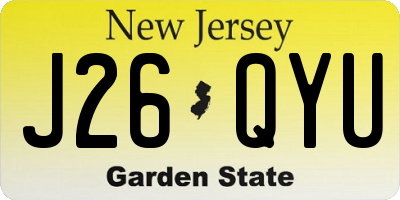 NJ license plate J26QYU