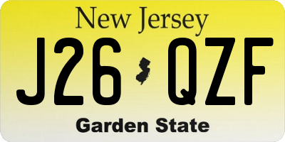 NJ license plate J26QZF