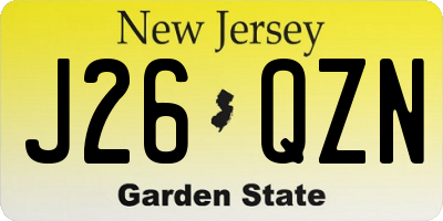 NJ license plate J26QZN