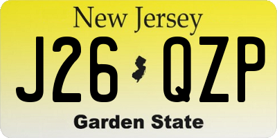 NJ license plate J26QZP