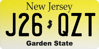 NJ license plate J26QZT