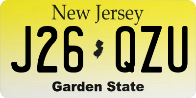 NJ license plate J26QZU
