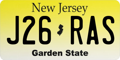 NJ license plate J26RAS