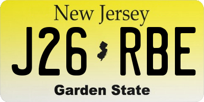 NJ license plate J26RBE