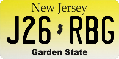 NJ license plate J26RBG