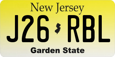 NJ license plate J26RBL