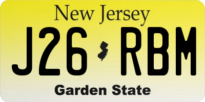 NJ license plate J26RBM