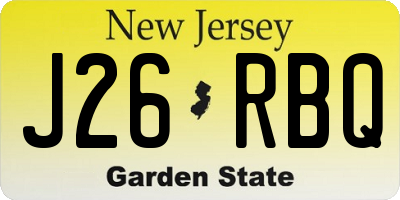 NJ license plate J26RBQ