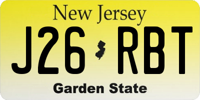 NJ license plate J26RBT