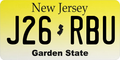 NJ license plate J26RBU