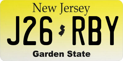 NJ license plate J26RBY