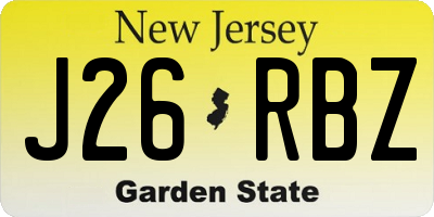 NJ license plate J26RBZ