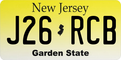 NJ license plate J26RCB