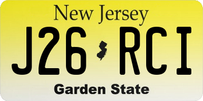 NJ license plate J26RCI