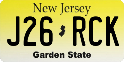 NJ license plate J26RCK