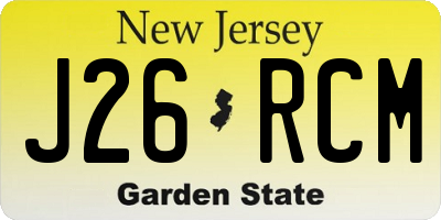 NJ license plate J26RCM