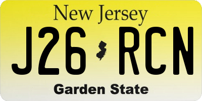 NJ license plate J26RCN