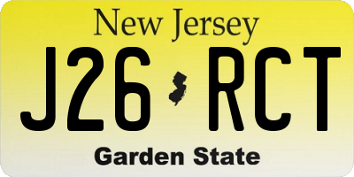 NJ license plate J26RCT