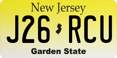 NJ license plate J26RCU