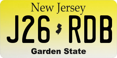 NJ license plate J26RDB