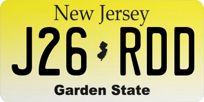 NJ license plate J26RDD
