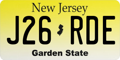 NJ license plate J26RDE