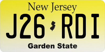 NJ license plate J26RDI