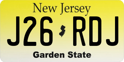 NJ license plate J26RDJ