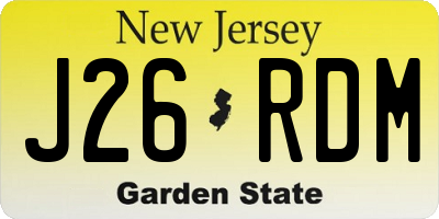 NJ license plate J26RDM