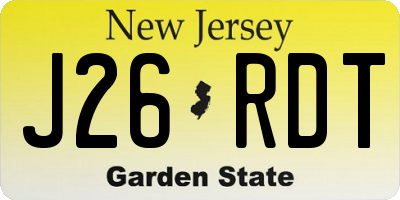 NJ license plate J26RDT