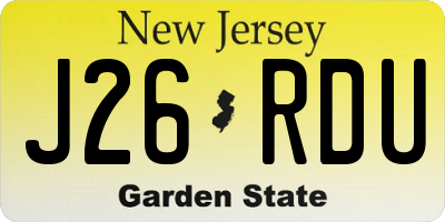 NJ license plate J26RDU