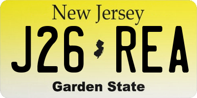 NJ license plate J26REA