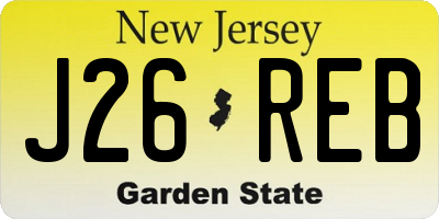 NJ license plate J26REB