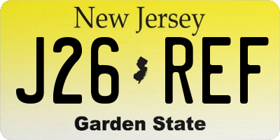 NJ license plate J26REF