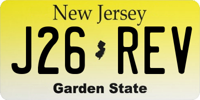 NJ license plate J26REV