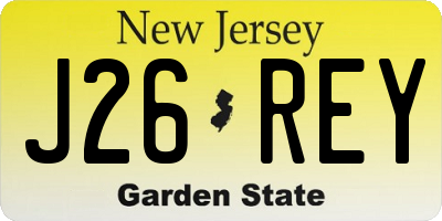 NJ license plate J26REY