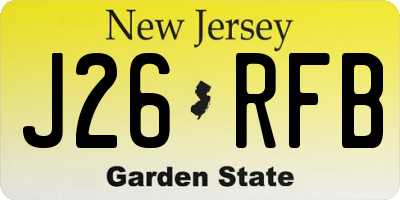 NJ license plate J26RFB