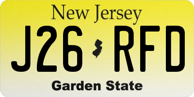 NJ license plate J26RFD
