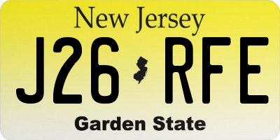 NJ license plate J26RFE