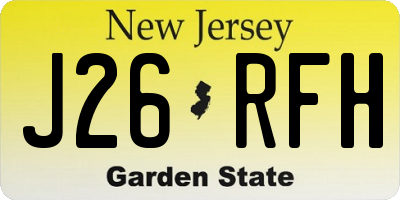 NJ license plate J26RFH