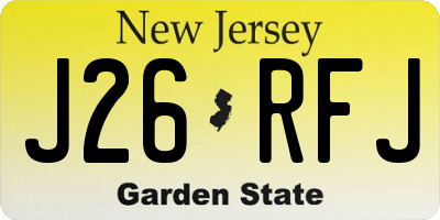 NJ license plate J26RFJ