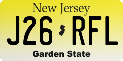 NJ license plate J26RFL